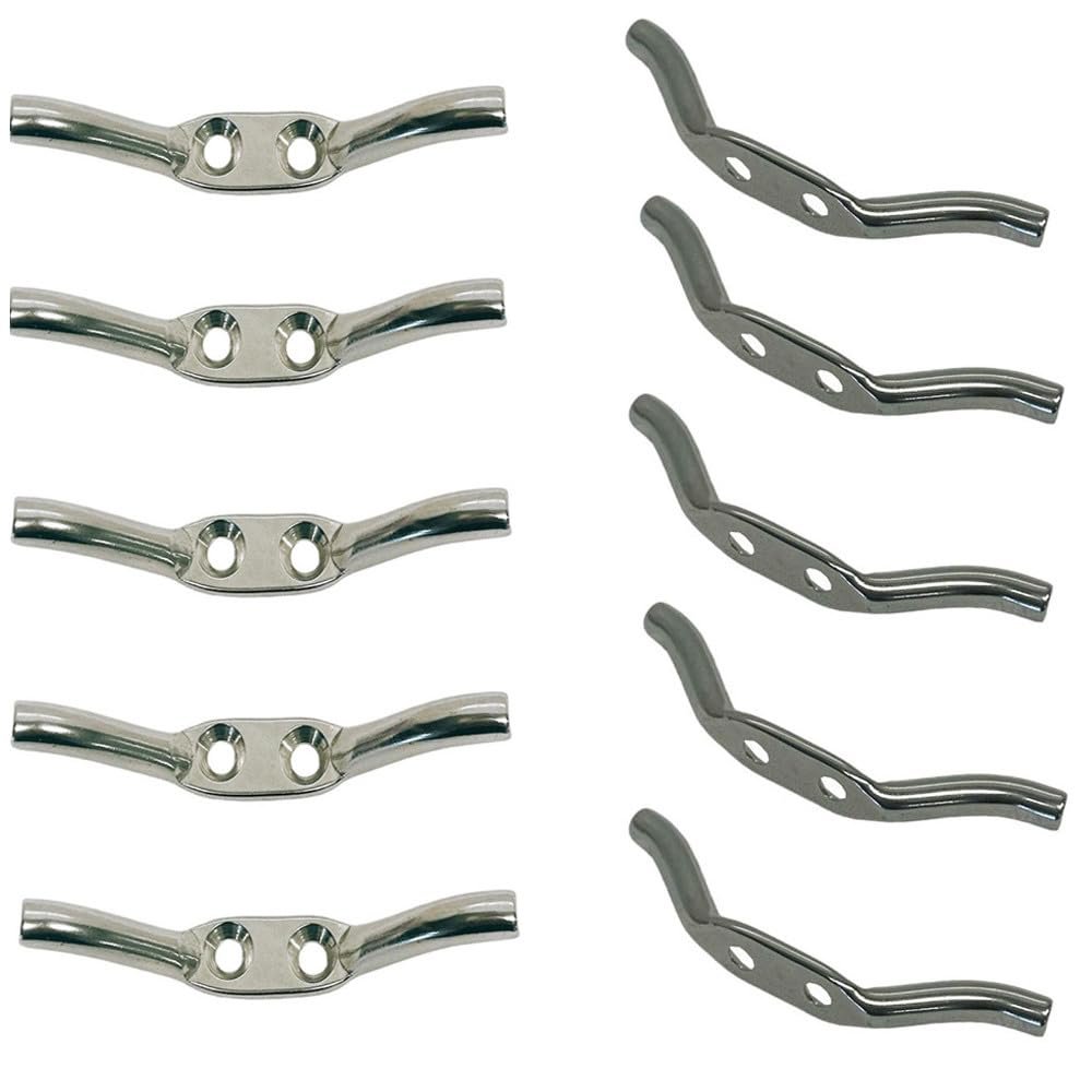 2" Deck Hardware Stainless Steel Dock Cleats Boat Cleat Marine Rope Cleat 10 Pcs