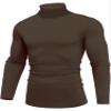 ZSJR Mens Mock Neck T Shirts Pullover High Neck Turtleneck Premium Long Sleeve Sweaters for Men Brown view 4