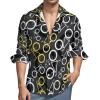 Bike Bicycles Pattern Mens Long Sleeve Shirts Casual Button Down Shirts for Men Summer Beach Tees with Pocket XS view 1