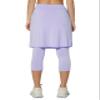 HOKOYI Modest Skirt with Leggings Attached for Women Workout Knee Length Swim Capri Pants with 2 Pockets vi l Light Violet view 2