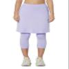 HOKOYI Modest Skirt with Leggings Attached for Women Workout Knee Length Swim Capri Pants with 2 Pockets vi l Light Violet view 4
