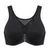 DELIMIRA Women's Front Closure Bras Posture Full Coverage Plus Size Underwire Unlined Back Support Plunge Seamless Bra B-H Cups Black 36F view 1