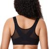 DELIMIRA Women's Front Closure Bras Posture Full Coverage Plus Size Underwire Unlined Back Support Plunge Seamless Bra B-H Cups Black 36F view 2
