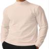 ZSJR Mens Mock Neck T Shirts Pullover High Neck Turtleneck Premium Long Sleeve Sweaters for Men Beige view 1