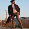 ZSJR Mens Mock Neck T Shirts Pullover High Neck Turtleneck Premium Long Sleeve Sweaters for Men Beige view 3