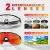 KAPVOE Cycling Glasses with Interchangeable Polarized + Photochromic Lenses Sport Sunglasses Mountain Bike Glasses K93-91 view 3