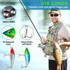 GOANDO Fishing Lures Kit for Freshwater Bait Tackle Kit for Bass Trout Salmon Fishing Accessories Tackle Box Including Spoon Lures Soft Plastic Worms Fishing Gifts (71) view 3