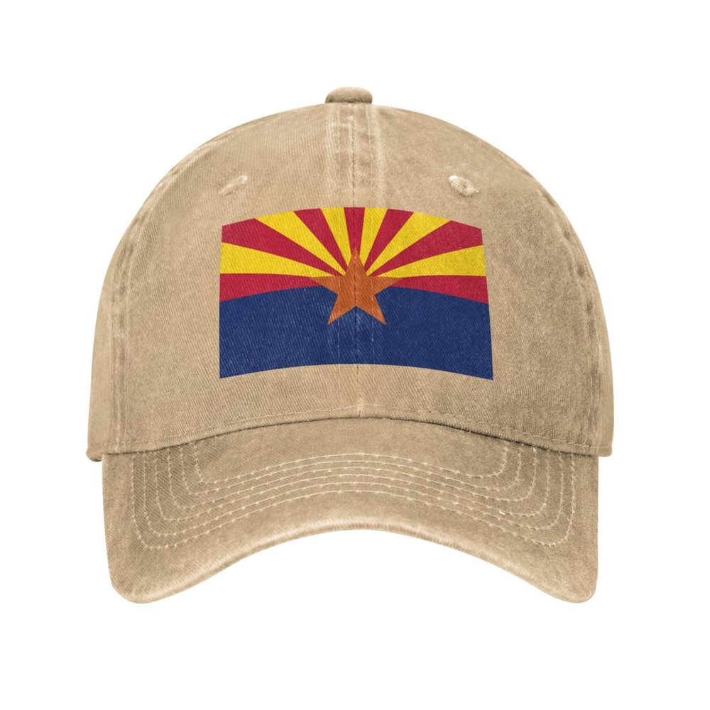 Arizona State Flag Unisex Classic Vintage Baseball Cap Mens Womens Trucker Hats Natural
