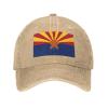Arizona State Flag Unisex Classic Vintage Baseball Cap Mens Womens Trucker Hats Natural view 1