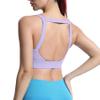 Aoxjox Women's Workout High Impact Sports Bras Fitness Square Neck Balcony Open Back Bra Yoga Crop Tank (Purple Heather, X-Small) view 4