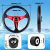 RASTP 13.8 Inch Boat Steering Wheel with 3/4 Axle Marine Steering Wheel Adapter for Most Marine boats,Vessels,Yachts,Pontoons Boat (Style B - Red) view 4