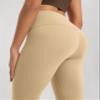 ODODOS Women's High Waist Workout Leggings 2-Pack Tummy Control Full Length Yoga Pants - 25" Inseam, ODLEX Fabric-Squat Proof, Black+Beige, Large view 4
