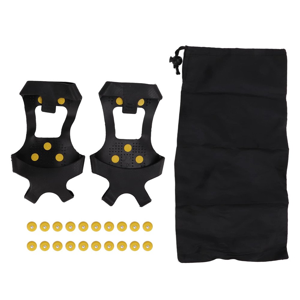 Topyond Non Slip Crampons, Climbing Shoe Spikes, 1 Pair 10 Studs Anti Skid Snow Ice Grip Cleats Crampons Shoes Cover(XL)