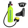 Scuba Diving Oxygen Tank 1L Cylinder Underwater Breather with Breathing Valve (Green Mini A Set) view 1