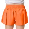 2 Packs Girls Flowy Shorts Butterfly Shorts for Kids with Pocket 2-in-1 Athletic Shorts Running Shorts for Girls Youth (Black + Orange, Large) view 2