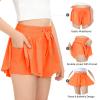 2 Packs Girls Flowy Shorts Butterfly Shorts for Kids with Pocket 2-in-1 Athletic Shorts Running Shorts for Girls Youth (Black + Orange, Large) view 3