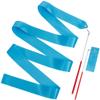 CREATCABIN 2Pcs Polycotton Dance Ribbons Blue Gymnastic Ribbons Rhythmic Gymnastic Streamers Twirling Ribbons with Wand for Talent Shows Artistic Dancing Circus Carnival Baton Stick Twirling 76.7Inch view 1