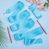 CREATCABIN 2Pcs Polycotton Dance Ribbons Blue Gymnastic Ribbons Rhythmic Gymnastic Streamers Twirling Ribbons with Wand for Talent Shows Artistic Dancing Circus Carnival Baton Stick Twirling 76.7Inch view 3