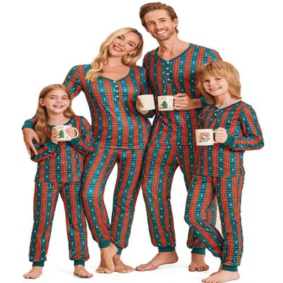 Ekouaer Christmas Pajamas for Family Matching Pj Sets Womens Mens Kids Pjs Long Sleeve Sleepwear Lounge Sets Outfits
