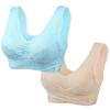 2 Pack Kendally Bra, Front Cross Side Buckle Wireless Push Up Lace Bras, Seamless Tourmaline Shaping Wireless Bralette Bralette for Women Comfort Wire Lencera De Mujer Ertica