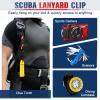 2Pack Scuba Lanyard Clip, Heavy Duty Quick Release Anti-Lost Strap with Adjustable Loop and Dive-Down Flag Webbing Band for Underwater Diving Cameras and Lights view 2