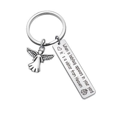 ZQEOU Ladybug Memorial Gift For Loss Of Grandma keychain Ladybug Sympathy Gift Condolence Gifts Bereavement Jewelry Funeral Jewelry In Memory Of Loved One Gifts Heaven keychain