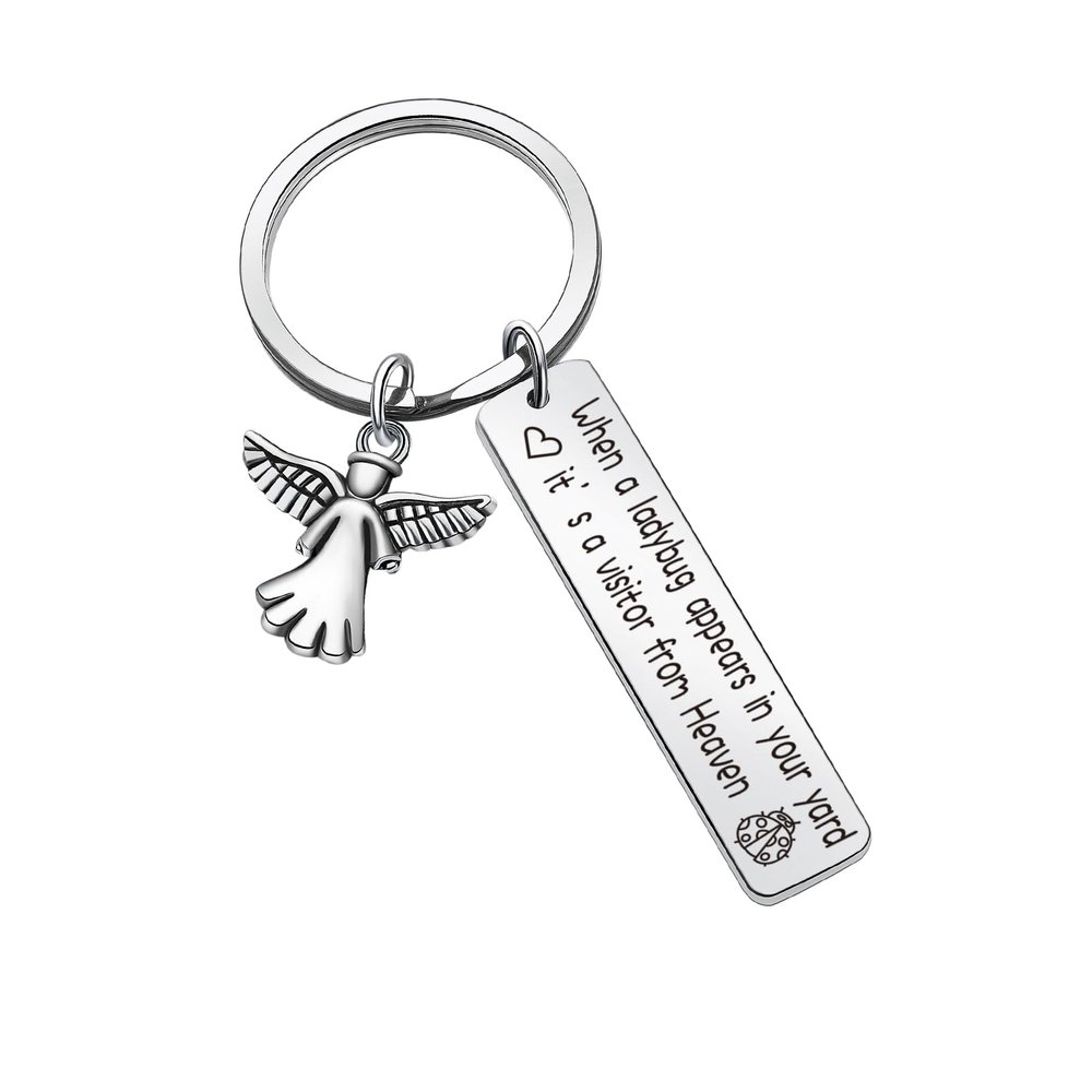 ZQEOU Ladybug Memorial Gift For Loss Of Grandma keychain Ladybug Sympathy Gift Condolence Gifts Bereavement Jewelry Funeral Jewelry In Memory Of Loved One Gifts Heaven keychain