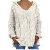 SHAOBGE Furry Sweaters for Women Women Fashion Loose Large Size Solid Color Hood Long Sleeves Long Sweaters Cardigan (White, L) view 1