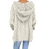 SHAOBGE Furry Sweaters for Women Women Fashion Loose Large Size Solid Color Hood Long Sleeves Long Sweaters Cardigan (White, L) view 2