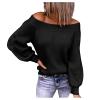 SHAOBGE Open Front Knit Cardigan Sweater Ladies Round Neck Sleeve Loose Coarse Knit Pullover plus Size Women Long (Black, XXL) view 1