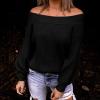 SHAOBGE Open Front Knit Cardigan Sweater Ladies Round Neck Sleeve Loose Coarse Knit Pullover plus Size Women Long (Black, XXL) view 2