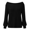 SHAOBGE Open Front Knit Cardigan Sweater Ladies Round Neck Sleeve Loose Coarse Knit Pullover plus Size Women Long (Black, XXL) view 4