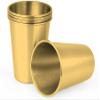 Gteller Set of 5pcs, Golden Stainless Steel Pint Cups for Outdoor Camping, Portable Unbreakable Single Wall Drinking Cup Tumbler(500ml) view 1