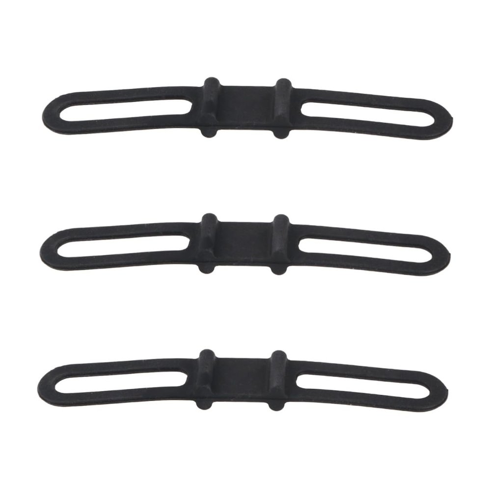 BESPORTBLE 3sets Mountain Bike Accessory Elastic Silicon Strap for Bike Torch Phone Flashlight Mount 5pcs*3
