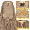 Cephermer Ponytail Extension 24'' Long Wavy Drawstring Pony Tails Hair Extension Ponytail Ginger Brown Mix Platinum Blonde Synthetic Hairpiece for Women view 3