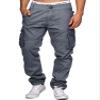 AIFARLD Mens Cargo Pants Multi Pockets Hiking Pants Cotton Stretch Elastic Waist Lightweight Trousers Outdoor Casual Relaxed Fit