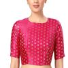 Brocade Blouse Bollywood Lehenga Crop Top Readymade Sari Choli Wedding Partywear Pink view 1
