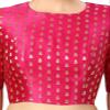 Brocade Blouse Bollywood Lehenga Crop Top Readymade Sari Choli Wedding Partywear Pink view 3