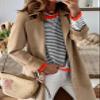 Dokotoo Black Sweaters for Women Casual Striped Long Sleeve Pullover Jumpers Cute Crew Neck Color Block Crop Sweater Old Money ClothesTop XX-Large view 2