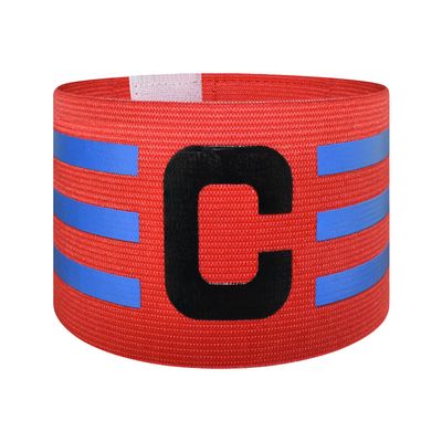 FUNAUPGO Sports Captain C Arm Band for Team Training, Unisex Elastic Soccer Captain Armband Adjustable Outdoor Football Player Captain's ArmBands for Adult (Red)