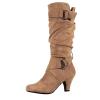 Ladmiple Boots For Women Black And White Western Cowboy Boots for Women Knee High Wide Calf Slouchy Cowgirl Boots Pointed Toe Cone Heel Fashion Fall Winter Dress Shoes view 1