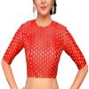 Brocade Blouse Bollywood Lehenga Crop Top Readymade Sari Choli Wedding Partywear Red view 1
