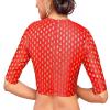 Brocade Blouse Bollywood Lehenga Crop Top Readymade Sari Choli Wedding Partywear Red view 2