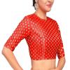 Brocade Blouse Bollywood Lehenga Crop Top Readymade Sari Choli Wedding Partywear Red view 3