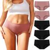 Reshinee Women's Underwear Seamless Full Coverage Briefs Soft Stretch Panties Breathable Ladies Underpants,5-Pack view 1