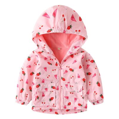Echinodon Girls Water Resistant Jacket Kids Fleece Lined Raincoat Child Outdoor Skiing Hooded Windbreaker Coat Light Pink 140
