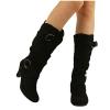 Ladmiple Boots For Women Knee High Cowgirl Western Cowboy Boots for Women Knee High Wide Calf Slouchy Cowgirl Boots Pointed Toe Cone Heel Fashion Fall Winter Dress Shoes Black view 2