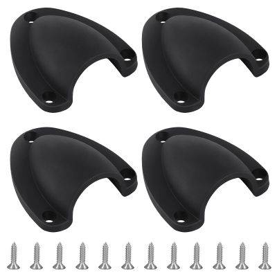 HONSNKS 4 Pieces Nylon Marine Clam Shell Vent, 2-1/2 Inch Wire Cable Vent Cover with Screws for Boat Yacht, Black