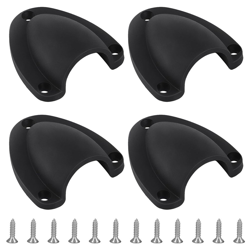 HONSNKS 4 Pieces Nylon Marine Clam Shell Vent, 2-1/2 Inch Wire Cable Vent Cover with Screws for Boat Yacht, Black