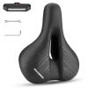 ROCKBROS Comfort Bike Seat - Universally Comfy Bicycle Seat with Tail Light Fits Stationary, Mountain, and Cruiser Bike Saddles - Easy Assembly Tools Included view 1